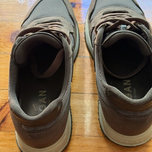 Hogan Brown Leather and Mesh Sneakers used, UK 6 EU 40