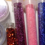 Glitter σκόνη σαν καινούργιο, σετ με διάφορα χρώματα