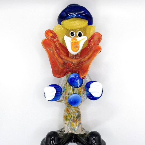 Murano Venetian Art Glass Clown Figurine 21cm H. like new