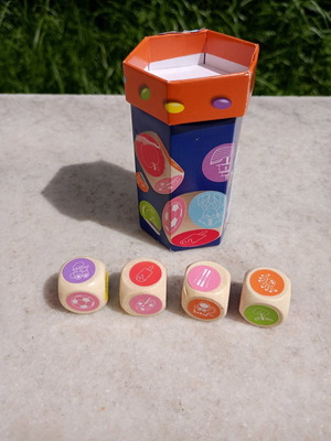 Smarties Dice Game μεταχειρισμένο, παιχνίδι με ξύλινα ζάρια