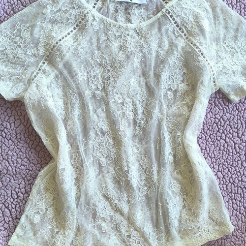Lipsy London white lace blouse size M like new
