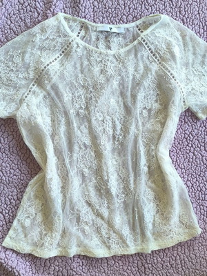 Lipsy London white lace blouse size M like new