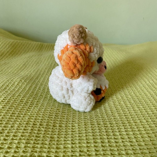 Boba Tea cow handmade, new, crocheted with velvet yarn