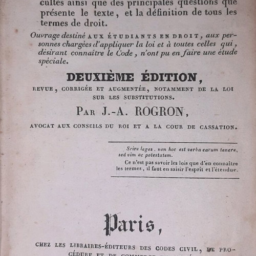 Code Civil 19th Century Civil Code used, French