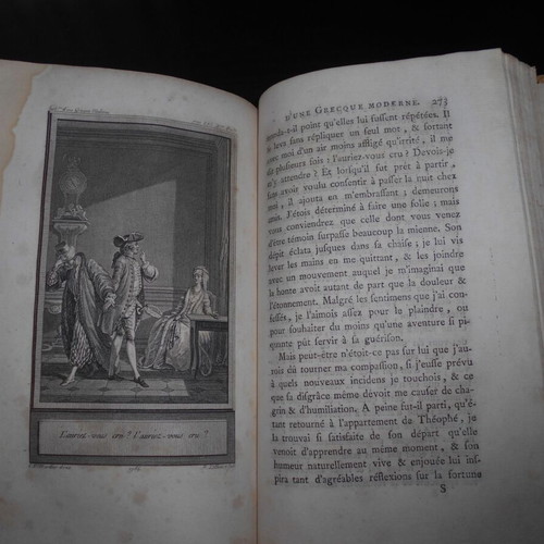 Histoire d'une Grecque book used, 18th century novel with engravings