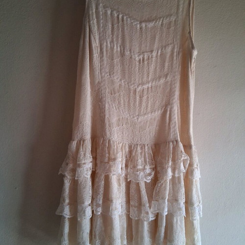 Vero Moda mini women's dress with lace like new, beige