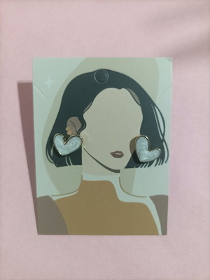 Earrings small white heart shapes new