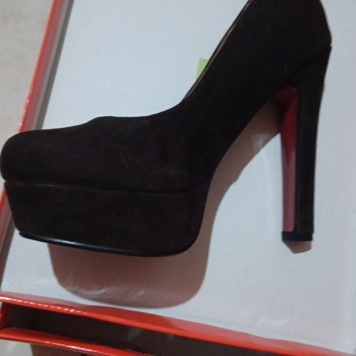 Velvet pumps, brown, size 37-37.5