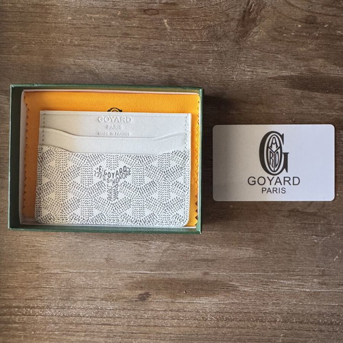 Goyard Saint Sulpice card holder, white Goyardine canvas