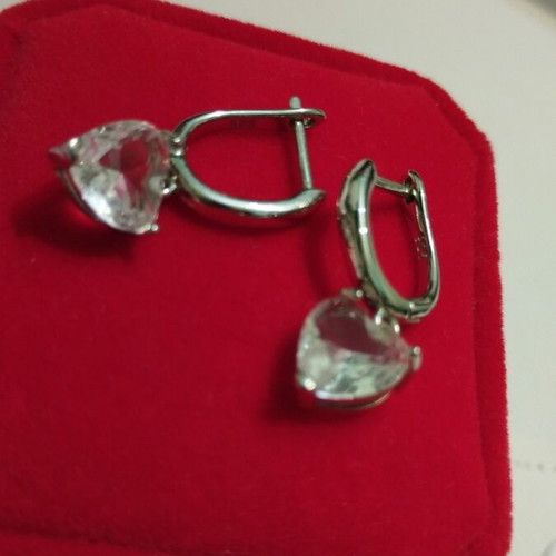 Silver 925 earrings new, shiny hearts