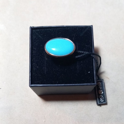Gregio rose gold ring with turquoise stone new