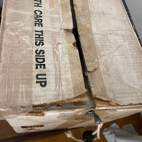 Johnnie Walker Black Label old packaging used, 1970s cardboard box