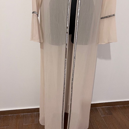 Mango summer coat caftan Small with sequins beige pink new