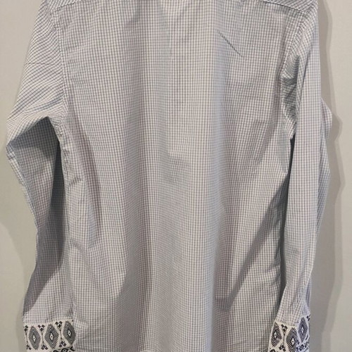 Scotch & Soda shirt for cufflinks like new, blue and white checkered