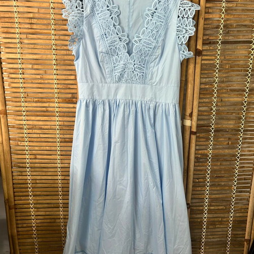 Chicwish Light Blue Lace Midi Dress Size M
