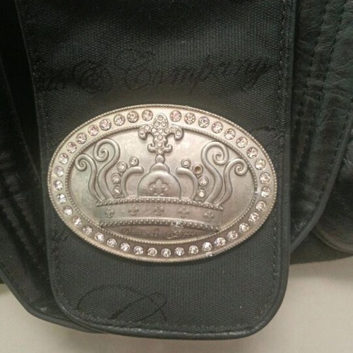 Friss Company leather bag used, black with marks