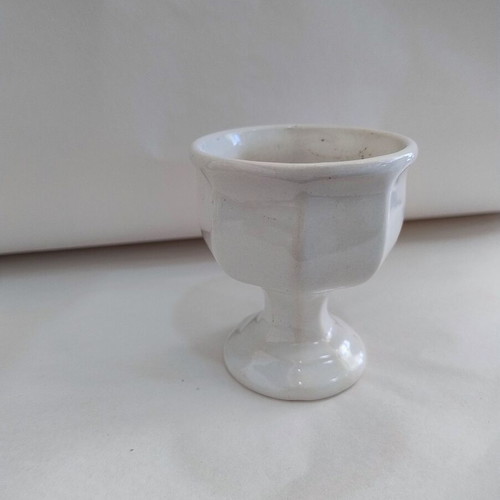 Vintage ceramic flowerpot used, height 10 cm