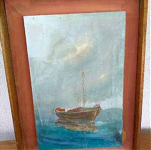 θαλασσογραφία του ζωγράφου - λογοτέχνη Λάζαρου Κλεινου (1914-2009)