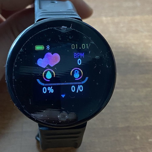 Smartwatch with round screen, black, new, functional
