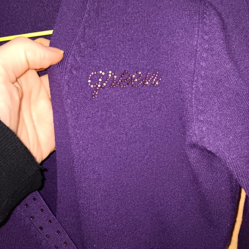 Purple sweater with rhinestones medium like new