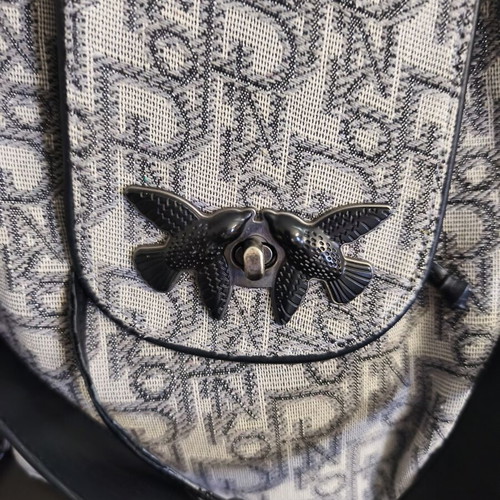 Pinko crossbody bag used, gray pouch style