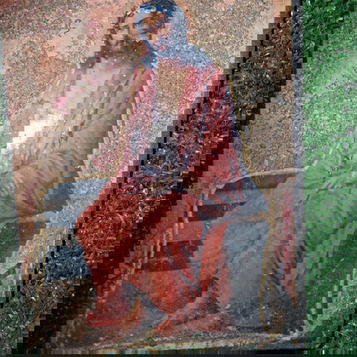 Παλαιά θρησκευτική εικόνα Ιησούς μεταχειρισμένη