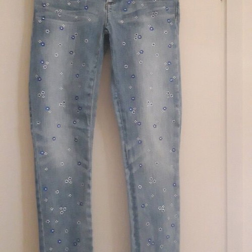 Juicy denim jeans new with rhinestones, size XS