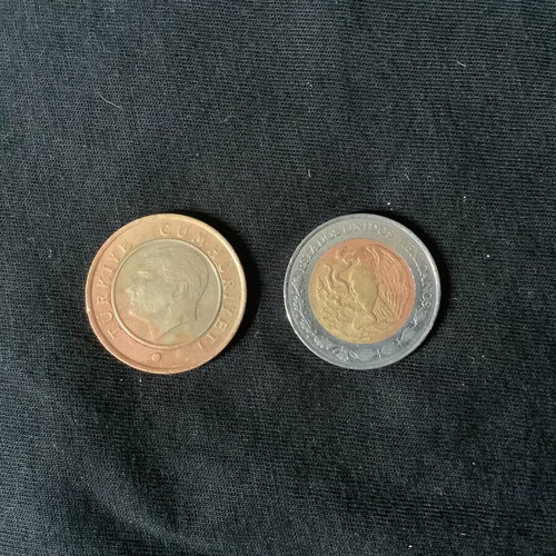 Bimetallic coins used, pack of 12 from around the world