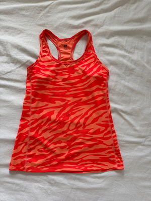 H&M Sport Neon Coral Workout Tank Top used, zebra print, size M