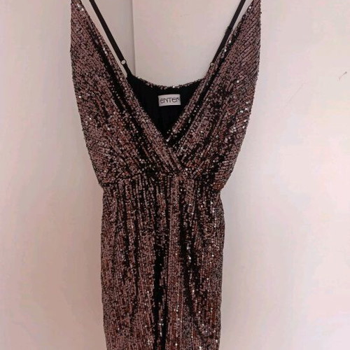 Sequin shorts jumpsuit used, black, size M