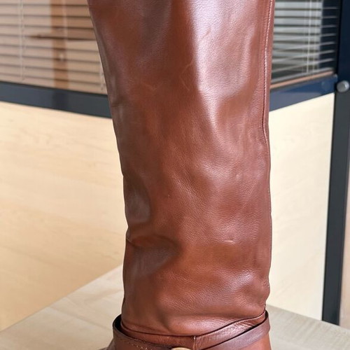 Women's leather boots used, brown, size 38