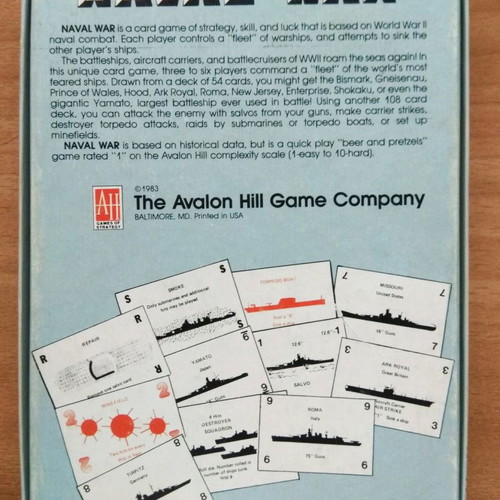 Naval War strategy game used, Avalon Hill 1983