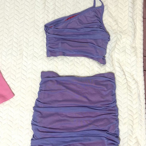 Shein purple and pink lace set size medium new