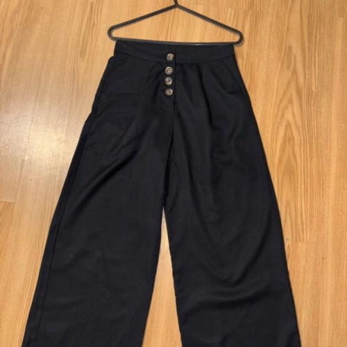 Terranova wide black pants calf-length new