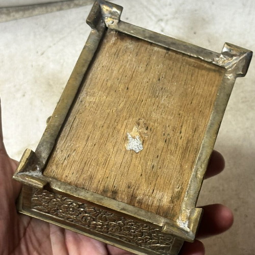Traditional Gianniotiki brass jewelry box used with embossed decoration