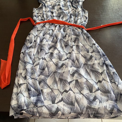H&M women's dress medium, white and blue