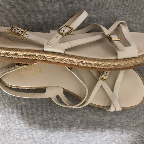Tod's white sandals size 37 with jute sole
