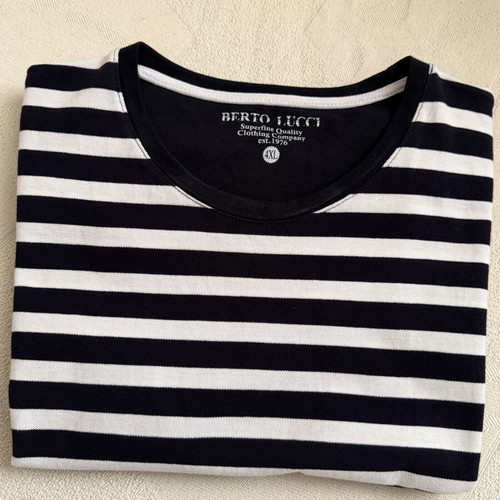 Berto Lucci striped T-shirt, XXL, black and white