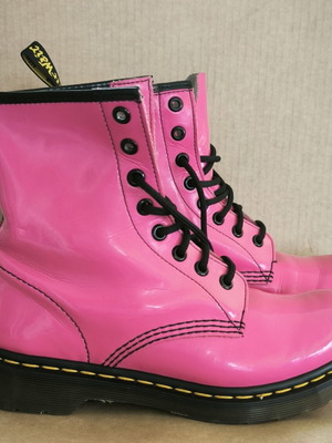Dr. Martens 1460 W Hot Pink Leather Boots Size 38 like new