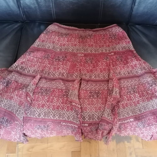 Peruvian Connection silk skirt new, colorful warm tones