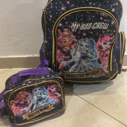 Monster High children's backpack and lunch bag