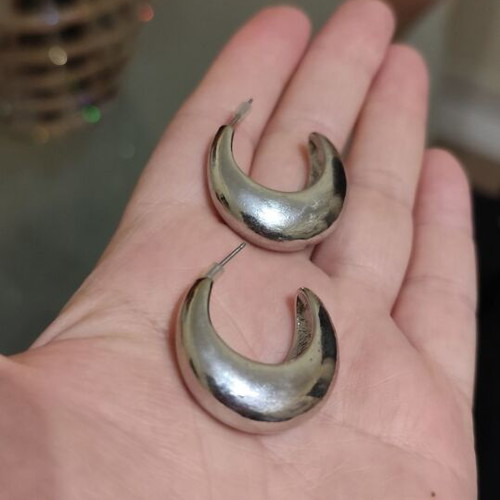 Silver hoop earrings used