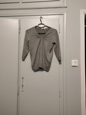 Gray blouse with unique style, 3/4 sleeves, size S