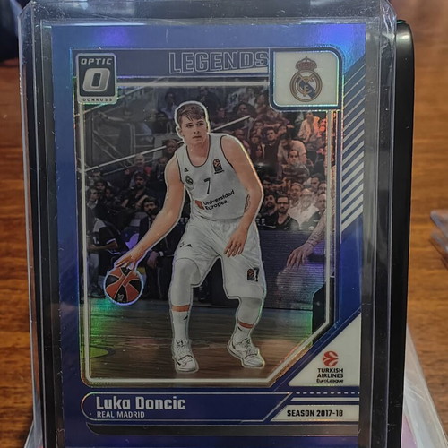 2024-25 Panini Donruss EuroLeague Basketball Luka Dončić Legends Optic Blue Prizm Parallel card