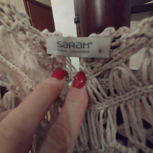 Knitted mesh short-sleeve blouse Sarah Lawrence like new, beige