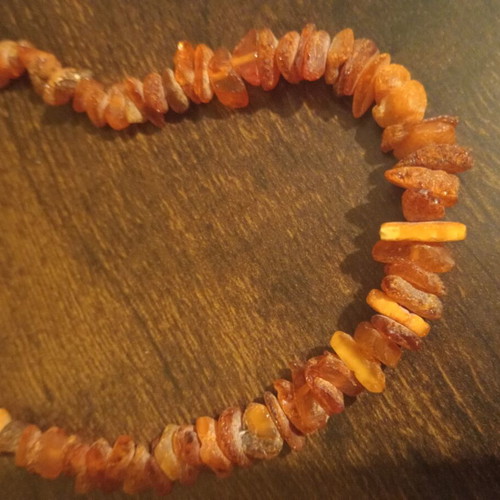 Amber necklace vintage 1970's handmade, like new, multicolor
