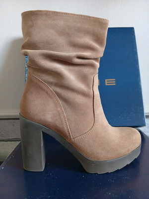 Envie leather ankle boots like new, beige, 9 cm heel, size 36
