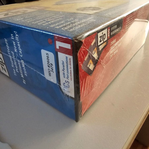 Iomega Zip 250 External Parallel Port Drive and 4 Pack Zip Disks brand new