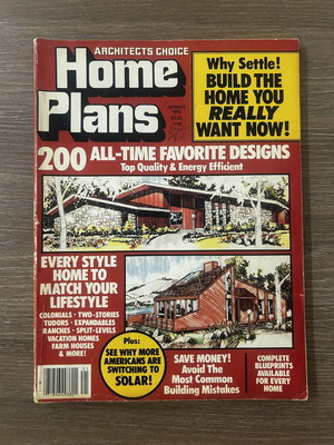 Architects Choice Home Plans vintage magazine spring 1982, like new