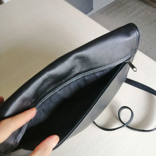Italian crossbody bag genuine leather black like new